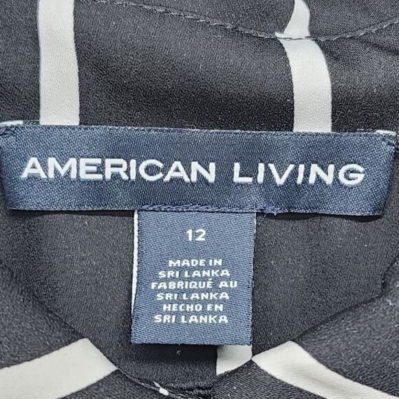 NWT American Living Shirt Dress SZ 12 Women Black White Work Casual Pockets NEW - Picture 10 of 11
